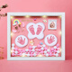 Chou Zhou Ceremony Full Moon Commemorative Hand and Foot Print Mud Photo Frame Lanugo Umbilical Cord Newborn Baby 100 Days Hand and Foot Print Baby Week Pink