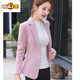 Chujing 2025 spring and autumn new style small suit jacket women's slim long-sleeved suit short woolen top casual trendy red S