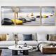 Sanqihu maßgeschneidert für leichte Luxus Wohnzimmer Dekoration Malerei Sofa Hintergrund Wandmalerei Mural Malerei Fulu Landschaft Triptycharchatchatmosphärische HJ-3893-Smooth Segel für 2-2,5 Meter Sofa 40*60 m auf beiden Seiten geeignet