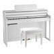 Roland HP704/HP702/HP701 Luxus vertikaler elektrischer Klavier Erwachsener Professional spielen 88 Key Home Digital Piano HP704-WH Elegant White + Accessoires Geschenktüte