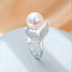 Demi 9-9.5mmS925 silver seedless freshwater pearl ring open ring as a birthday gift for girlfriend
