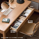Genji Wood Language Selected Oak Desk Modern Simple Office Desk Computer Desk Nordic Log Style Home Study Desk Oak Log Color Single Drawer Desk 100*56*75cm
