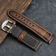 SNQP cowhide watch strap retro genuine leather for men and women 1853 Tissot Longines Casio Omega Le Locce Huawei brown silver buckle (free tool ears) (interface width) 22MM