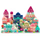 moondog city theme building blocks 168 small children's toys wooden baby boys and girls assembly puzzle 1-2-3 years old intellectual enlightenment large particle barrel