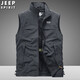 Jeep Jeep Jeep Men Middle-Edy Middle Vest Outdor Outdor Outdor Flowe Casual Sports Vest Horse Clip de bolsillo múltiple Autumn Jacket de secado rápido 9898 Dark Grey 2xl
