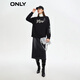 ONLY秋冬时尚气质刺绣宽松圆领休闲卫衣女|12349S012 H1Z  黑色 XS 155/76A