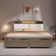 Yu feiqi nordisch multifunktions weiches massives Holz Doppelbett moderne einfache Nachtleuchte Aufladung Hochzeitsbett 9905# Bett + umweltfreundlich braun
