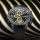 BORMAN (BORMAN) German certified watch men's fully automatic mechanical watch sports casual fashion new waterproof men's watch 3879 [2024 new] black rubber strap