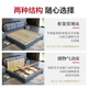 Baiguan Global Bed Leather Bed Bedroom Double Bed Modern Simple Master Bedroom Marriage Bed Solid Wood Soft Back High Box Leather Bed Furniture Bed+Bedside Table*2+Latex Mattress Frame Structure 1800mm*2000mm