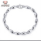 Aido diamond platinum bracelet for men, pt950 white gold shiny olive round beads, weight 8.41 grams, 19 cm long, about 5 mm thick