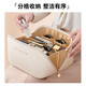 Baicaoyuan Make-up-Beutel Reisen Toilettenartikel Bag Kosmetische Aufbewahrungstasche Hautpflegeprodukte tragbare hochwertige Wasserdichte empfohlener Modell-Milch-Aprikosen weiß [Trennungskapazität]