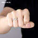 Miss JuJu PT950 platinum ring for men and women, couple ring, platinum simple glossy wedding ring, plain ring, solid ring 9#, about 3.7g (refund for more weight)