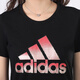 Adidas women's clothing 2025 summer new comfortable breathable running training casual cotton sportswear short-sleeved T-shirt FJ5010/black S