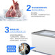 海尔（Haier）冰柜商用大容量卧式展示柜雪糕柜透明玻璃门推拉门冷冻展示冰激凌柜冻品展示柜超市大容量岛柜冷柜 冻藏转换丨平面玻璃门丨719HE丨 530L
