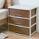 
Interactive space drawer storage box imitation rattan wardrobe transparent storage box clothes underwear home dormitory plastic finishing box storage cabinet 9717 large size 3 floors width 56.8 depth 39 height 62