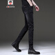 AEMAPE/American Apple Spring and Autumn High-end Jeans Men's Middle-aged Korean Style Business Casual Small Feet Pants Men's Elastic 1049 Gray 28 [Suggested 90-100Jin [Jin equals 0.5 kg]]