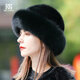 Mu Jia Ge Hat Women's Winter Korean Style Warm Whole Mink Fashion Winter Mink Fur Fox Fur Snow Princess Hat 5153 Black M (55-57)