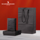 Sac de carte en cuir authentique de Sharkborough Sac en cuir multiples à cartes à cartes Anti-démagnétisation de grande capacité Carte de permis de conduire du conducteur mince portefeuille noir