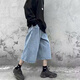 Nanyuqiu (Nanyuqiu) Pantalones cortados de verano pantalones pantalones de verano para hombres Pantos adolescentes Pantalones recortados Estudiante Estilo Corea Tendencia suelta Harun Black TC675 M