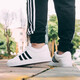 Adidas new men's shoes sneakers summer low-top cushioning and anti-slip casual canvas shoes breathable and lightweight AW3889/small white shoes 42