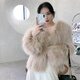 AJLAJK fur coat for women fox fur young style thickened 2022 new imitation raccoon fur braided fur coat for women short milk tea color M