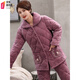 Antarctic pajamas for women in autumn and winter coral velvet three-layer cotton thickened warm and velvet middle-aged and elderly home clothes for mothers in winter 1105 lotus purple XL (110-130Jin [Jin equals 0.5 kg])