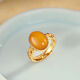Cute beeswax egg ring for women, light luxury, ancient style, jade index finger ring, natural beeswax, opening adjustable