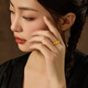 CHINA GOLD gold ring wide plain ring for men and women, pair of rings for boyfriend, father's day, wife, girlfriend, Valentine's Day gift 20# (about 1.6g)