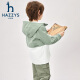 HAZZYS brand children's clothing boys' jacket 2024 spring new three-proof breathable windproof comfortable elastic hooded thin jacket truffle green 160