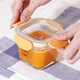 Verriegelungsschloss (Sperren/Verschlüsse) Babynahrungskasten Baby Hitzeresistente Glasfutter Schüssel Kinder können dämpfen und kochen gefrorene frisch weckerbox orange gelb 260ml*3
