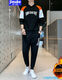 Lanpinge Frühlings- und Herbststil Junior High School und High School College-Schüler Chinesischer Stil Sweatshirt Sports Casual Anzug Jungen und Teenager Trendy Clothes Blue (zweiteiliger Set) HX683-K556 2XL (Empfohlene Höhe 170-175 cm)