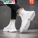 CARTELO White Martin Boots Men's 2025 New Autumn High-top Chelsea Leather Boots Thick Sole High-Elevated Chimney Work Boots White 39