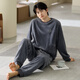 Aus dem Herzen des Herzkorallens Velvet Pyjamas Herren, Herbst und Winter verdickte warme und lässige, plus Größe langärmelige Herren-Pyjama-Kleidungsstücke Set F 9864 m Höhe 165-170 Gewicht 100-120jin [Jin gleich 0,5 kg]