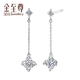 Gold Supreme (3DG Jewelery) Flash Diamond Earrings Xingchen Platinum PT950 Earrings Diamond total 24 points/FG color VS clarity/Gold weight about 2.7 grams