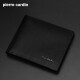 Pierre Cardin men's wallet short business casual thin card holder leather wallet coin purse multi-card slot wallet trendy gift black