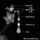 Meng Junchen ebony wood hairpin handmade jade hairpin flower Hanfu costume Xiuyu jade ancient style peach blossom classical hairpin modern cheongsam hairpin Xiuyu orchid solid wood gift box