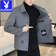 Playboy (PLAYBOY) Double-sided Woolen Coat Men's Autumn and Winter Short Lapel Top Casual Wool Woolen Jacket Coat Men 20936/ 2308 Khaki XL Recommended 126-140Jin Jin equals 0.5 kg