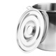 JOBO commercial soup bucket thickened stainless steel bucket with lid 30cm storage bucket oil water rice noodle bucket slant bucket