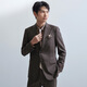 Annunciation Bird Suit Men's Spring Style Men's Business Travel Anti-wrinkle Series Business Casual Suit Suit Suit Pants Suit Men Sheepskin Brown Texture Solid Color (Strong Twist) 50 A (180/100) / Please note waist or pants