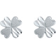 Saturday Fortune PT950 four-leaf clover platinum earrings B0911175, about 1.6g, a pair, birthday gift