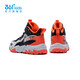 361 Children's shoes for boys and girls, plus velvet and thickened warm cotton shoes, new winter products for middle and older children, casual and fashionable cotton shoes, carbon black/magma orange/water clear gray 35
