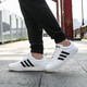 Adidas new men's shoes sneakers summer low-top cushioning and anti-slip casual canvas shoes breathable and lightweight AW3889/small white shoes 42