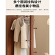 Fengye Qingqing Massivholzkleiderspiegel für Haus rotierende Ganzkörperspiegel boden alter Spiegel Kleidung Aufbewahrungsregal integrierter Schlafzimmeranpassungsspiegel Walnuss Color-Chassis [Extended Edition 50 cm]