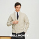 FULL MONTY【青果领双排扣】藏青色休闲毛衣男士针织开衫羊毛外套2024秋冬 驼色8811 S