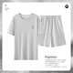 
Modal 2025 summer new thin cotton men's round neck pullover casual solid color short sleeve shorts suit home clothing Y6625 L