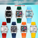 Zhuo Lei s'adapte à Seagull Seagull Retro TV Square 826.1051 Série modifiée Mode sportive Convex Silicone STRAP ACCESSOIRES