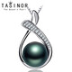 TASINOR Jewelry Tahitian Black Pearl Pendant Seawater Pearl Send 18k Gold Necklace for Wife, Gift for Mom, Pendant Style, Send 18k Gold Necklace Gift Box Certificate
