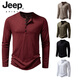 JEEP SPIRIT American retro heavyweight long-sleeved bottoming shirt autumn long-sleeved Henry shirt men's fitness tough guy army green T-shirt long sleeve khaki M