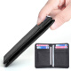 QIGER card holder men's genuine cowhide ultra-thin compact card holder women's bank card holder mini ID cover multi-card slot card bag black