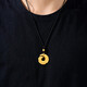 CHINA GOLD Good Fortune Necklace Men's Pure Gold Transport Bead Pendant Boy's Birthday Gift for Boyfriend and Husband Anniversary Jingsuda Pure Gold Transport Necklace